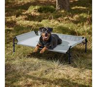 Gardner Pet Lit de Camp pour Chien Surélevé Respirant, Hamac Transat d'Intérieur ou Extérieur pour Chiens Chats Animaux de Compagnie Anti-Griffes Lavable - Taille L (124.5x77.7x31CM) -Gris