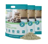 Gardner Pet Lot de 3 litières naturelles pour chat au tofu avec extrait de thé vert, sans poussière, agglomérant rapidement, jetable, contrôle des odeurs pour maisons à plusieurs chats, 2,7 kg