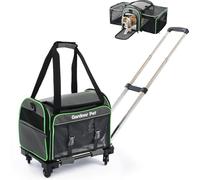 Gardner Pet Sac à roulettes Transport pour Chat Chien Extensible, Grand Caisse de Transport Chat Respirant et Pliable, Cage Transport Chat pour Voyage en Avion/Train/Voiture - M/Gris