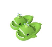 Gardons De Nuages De Requin, Mignonnes Pantoufles De Requin Dessin Animées De Ganters Extérieurs Intérieurs Pour Femmes Hommes ， Couple De Douche À Bout Ouvert Sandale-vert (moulin à vent)-38-39