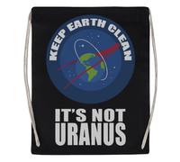 Gardons La Terre Propre Ce N'est Pas Uranus Sac De Sport Noir Sac De Sport Réutilisable En Coton Avec Cordon De Serrage Black Gym Bag Cotton Reusable Drawstring Sport Bag