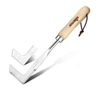 Gardtech desherbeur Manuel grattoir à Fente en Bois, Tondeuse à Gazon en Acier Inoxydable, Tondeuse à Gazon multifonctionnelle, Meilleur Cadeau pour Les jardiniers