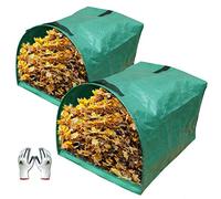 Gardzen Lot de 2 sacs à déchets de jardin de type pelle à poussière, réutilisables, robustes, pliables, collecteurs de feuilles pour feuilles, débris de pelouse et tontes d'herbe