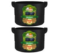 Gardzen Lot de 2 Sacs de Culture de 40 gallons, Pots en Tissu d'aération avec poignées, Pot pour Plantes