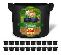 gardzen Lot de 20 Sacs de Culture de 11,3 L, Pots en Tissu d'aération avec poignées pour Plantes