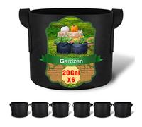 Gardzen Lot de 6 Sacs de Culture de 78 litres, Pots en Tissu aéré avec poignées, Pots en Tissu Robuste pour Plantes