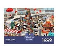 Gare aux Trains à Grande Vitesse Puzzle en Bois Imperméable DIY Puzzles De 1000 Pièces pour Adultes Défi Et Casse-tête Jeux De Stimulants