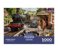 Gare de Bus à Vapeur Vintage Britannique (2) 1000 Pièces Puzzles Classique Jeu Cadeau Unique Puzzle Jouets De Jeu pour Adultes 70x50cm/1000pcs