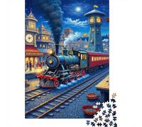 Gare de Train Vintage Puzzle 1000 Pièces Adultes intéressant Puzzles 1000 Pièces Jeu Éducatif Décor À La Maison 70x50cm/1000pcs