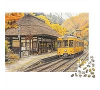 Gare Japonaise Puzzle 1000 Pièces Cadeau Unique intéressant Jeu Éducatif Défi Jouet À De Qualité Supérieure Peinture Art pour Adultes Et Enfants À Partir De 12 Ans 52x38cm/1000pcs