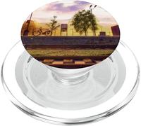 Gare Train Anime en Vaporwave esthétique Retro 80's 90's PopSockets PopGrip pour MagSafe