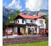 Gare type Maienfeld avec kit d'éclairage Led-HO 1/87-KIBRI 39496