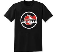 Garelli Round Style Motorcycle Men's Fashion Graphic Tee T-Shirt Black XXL