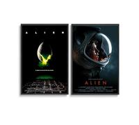 Gareoc Lot de 2 affiches de film Alien - Style 3 - Décoration murale classique - Impression sur toile - Décoration de chambre - 50 x 75 cm