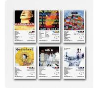 Gareoc Radiohead Lot de 6 affiches sur toile pour décoration de chambre Motif groupe de rock 30 x 45 cm Style 3