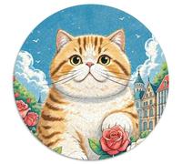 Garfield 1000 Pièces Puzzles Classiques Jouets Éducatifs Jeu D'Intelligence Animaux Puzzle Circulaire Puzzle De Qualité Supérieure pour Enfants Cadeau 1000pcs (67.5x67.5cm)
