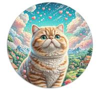 Garfield 1000 Pièces Puzzles Classiques Jouets Éducatifs Jeu D'Intelligence Animaux Puzzle Ronds Puzzle De Qualité Supérieure pour Enfants Cadeau 1000pcs (67.5x67.5cm)