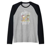 Garfield All Wrapped Up in The Holiday Spirit Christmas Manche Raglan