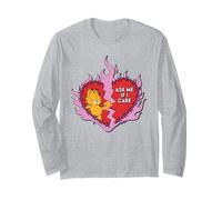 Garfield Barbed Wire Broken Heart Ask Me If I Care Cartoon Manche Longue