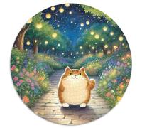 Garfield Chat Casse-tête De 1000 Pièces Ronds pour Adultes Et Enfants Animaux Chats DIY Original Créatif Décompression 1000pcs (67.5x67.5cm)