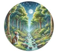 Garfield Chat Casse-tête De 1000 Pièces Ronds pour Enfants Animaux Chats Moderne Jeu Unique Classiques Jeux De Défi 1000pcs (67.5x67.5cm)
