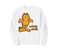 Garfield Chat fronçant Les Sourcils Amoureux des lasagnes Who Cares Classic Kitty Sweatshirt