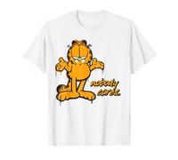Garfield Chat fronçant Les Sourcils Amoureux des lasagnes Who Cares Classic Kitty T-Shirt