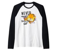 Garfield Chat Souriant pour Amoureux des lasagnes Lol Cheeky Kitty Classic Manche Raglan