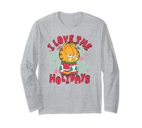 Garfield Christmas I Love The Holidays Ugly Sweater Portrait Manche Longue