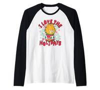 Garfield Christmas I Love The Holidays Ugly Sweater Portrait Manche Raglan