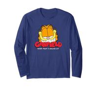 Garfield Dessin d'art rétro Motif Chat Souriant Manche Longue