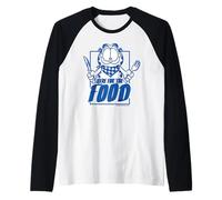 Garfield Food Love Retro Hungry Cat Illustration Cadeaux Comic Manche Raglan