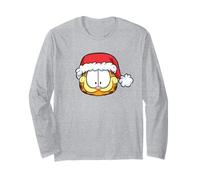 Garfield Happy Merry Christmas Santa Hat Manche Longue