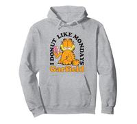Garfield I Donut Like Monday's Cartoon Cat Sweat à Capuche, Unisexe pour Adultes, Gris Chiné, XXL