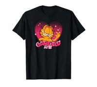 Garfield K-Pop Heart Bubble Letters Cute Cat Cartoon T-Shirt