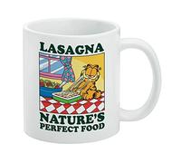 Garfield Lasagna Tasse à café en céramique The Perfect Food - Tasses fantaisie pour café, thé et boissons chaudes, 325 ml, blanc