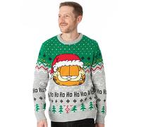 Garfield Mens Christmas Cavy Adults Santa Hat Grey Knited Pull
