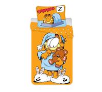 Garfield Parure de lit 100 x 135 cm + taie d'oreiller 40 x 60 cm, 100 % coton | Parure de lit amusante Garfield pour enfants | Parure de lit réversible pour tout-petits et enfants d'âge préscolaire |