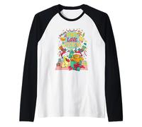 Garfield Peace, Love, Lasagna Funny Christmas Cat Cartoon Manche Raglan