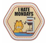 Garfield Plaque en métal « I Hate Mondays » - Décoration murale vintage Garfield pour la maison ou le bureau - Excellente idée cadeau