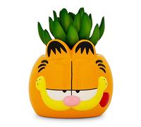 Garfield Pot de fleurs en céramique de 10,2 cm avec plantes succulentes artificielles | Joli pot de fleurs, fausses plantes d'intérieur