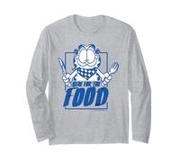 Garfield Retro Hungry Cat Foodie Style Cadeaux Lasagnes Comic Manche Longue