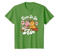Garfield Saint Valentin Garfield Arlene Love is in The Air T-Shirt, Enfant, Herbe, 3 Ans
