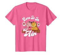 Garfield Saint Valentin Garfield Arlene Love is in The Air T-Shirt, Enfant, Rose Chiné, 2 Ans
