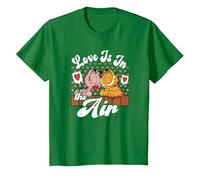 Garfield Saint Valentin Garfield Arlene Love is in The Air T-Shirt, Enfant, Vert Kelly, 12 Ans
