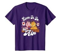 Garfield Saint Valentin Garfield Arlene Love is in The Air T-Shirt, Enfant, Violet, 12 Ans