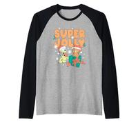 Garfield Super Jolly Christmas Funny Retro Holidays Manche Raglan