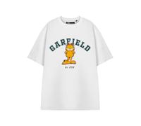 Garfield T-Shirt Adultes | Tee-Shirt Graphique Universitaire Blanc à Manches Courtes pour Hommes et Femmes | Haut de vêtements de Personnage de Chat Universitaire collégial