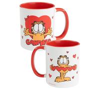 Garfield Tasse à café en céramique Motif cœurs Rouge/blanc 320 ml