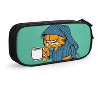 Garfield ? Trousse À Stylos De Grande Capacité, Étui À Crayons À Double Fermeture Éclair, Organisateur De Papeterie, Sac De Papeterie, Sac À Cosmétiques Rose-Noir